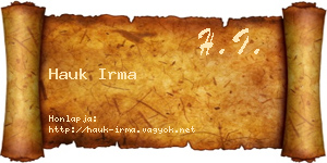 Hauk Irma névjegykártya