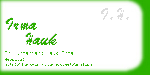 irma hauk business card